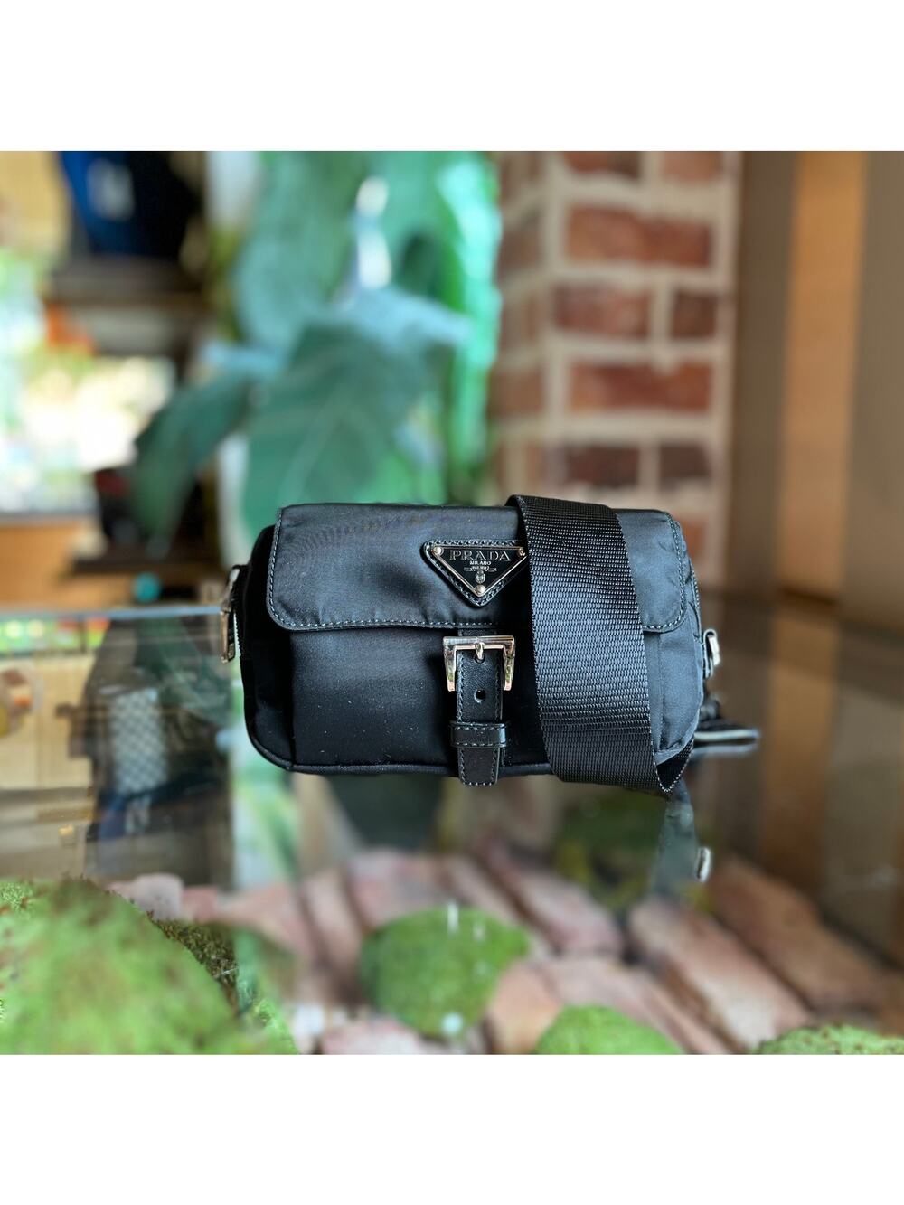 PRADA Black Nylon Belt Bag